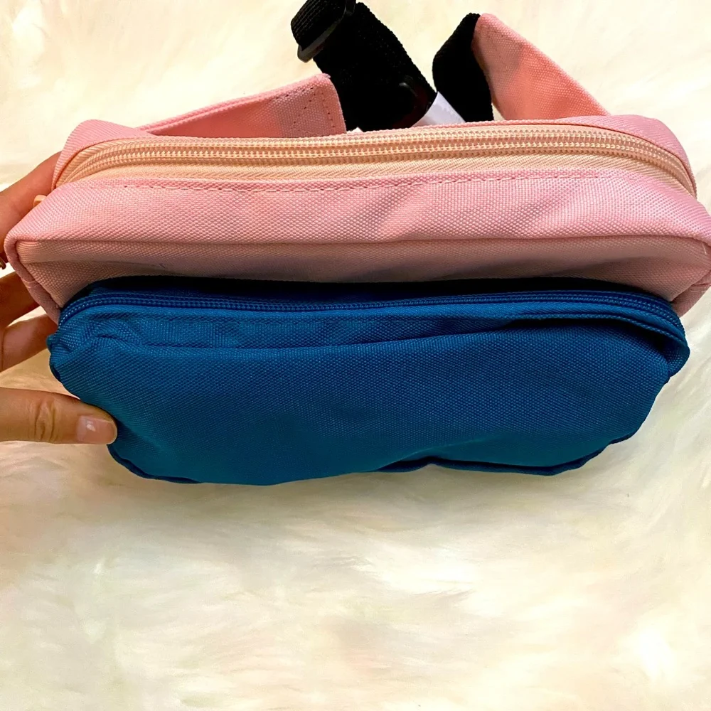Pink and Teal Two-Tone Women's Pouch Bag